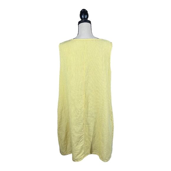 Cut Loose Linen Lagenlook Striped Shift Dress - Picture 3 of 4